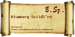 Blumberg Szilárd névjegykártya